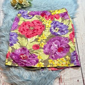 Banana Republic Floral Linen Blend Pencil Skirt sz 10